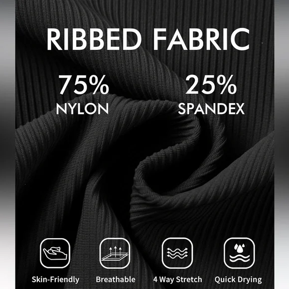 NWT Charmo Black Ribbed Ruched One-Piece Swimsuit Size L - Picture 11 of 12